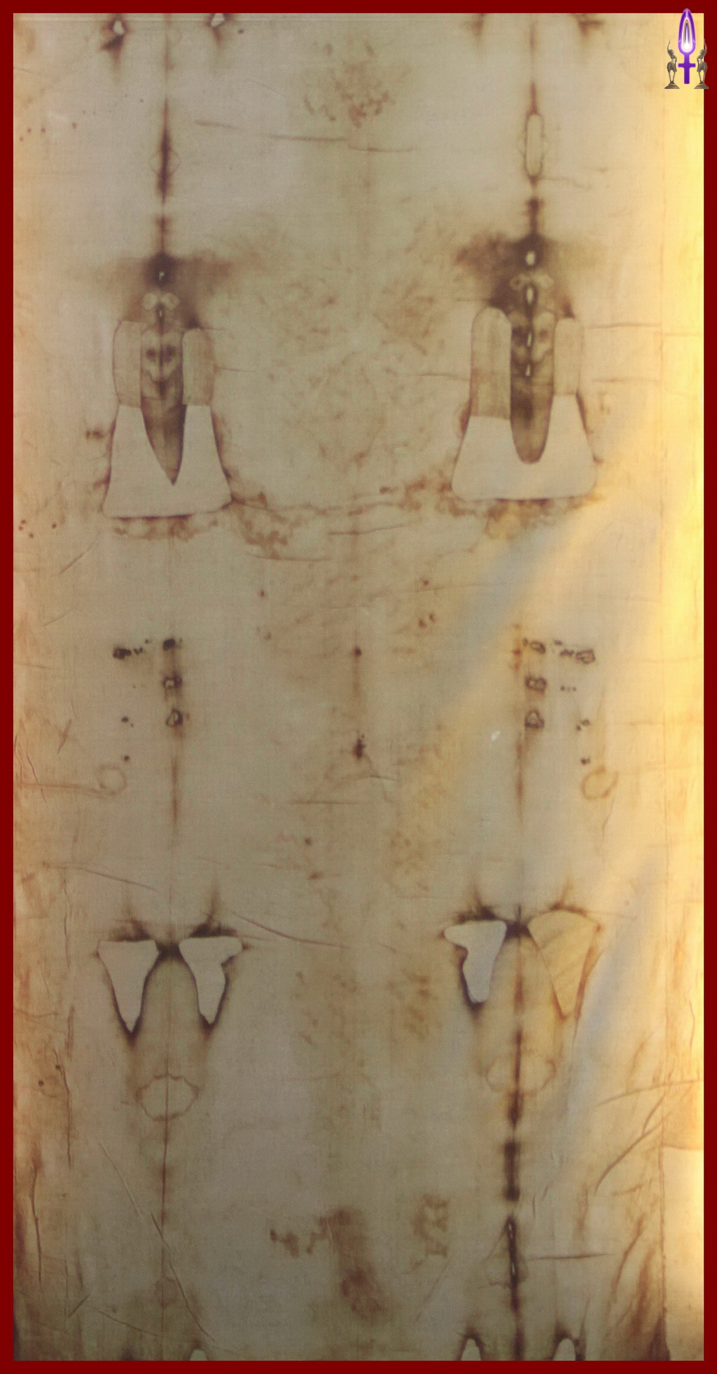 Photo No 3 du Saint-Suaire de Turin, côté Dos du linceul supposé être celui du Christ...