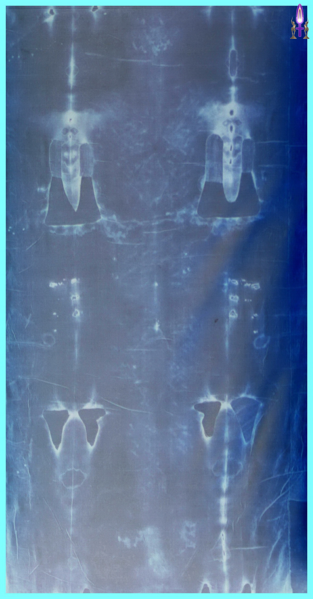Photo No 4 du Saint-Suaire de Turin, côté dos en négatif du linceul supposé être celui du Christ...