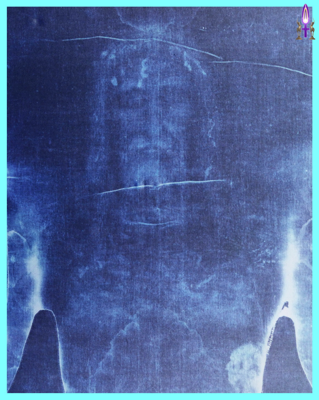 Photo No 7, agrandissement en négatif du visage imprimé sur le linceul supposé être celui du Christ...